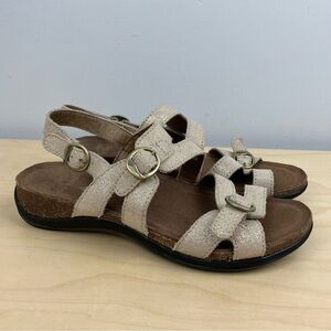 Dansko Women’s Size 36 / 5.5-6 Jameson Leather Slingback Sandals Beige Sparkle